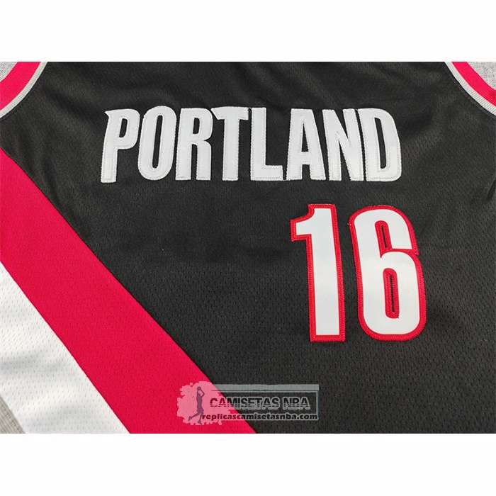 Camiseta Portland Trail Blazers Hansen Yang NO 16 Icon 2025-26 Negro